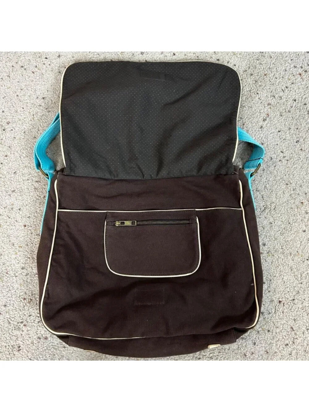 Y2K Gap 2000s 2006 Brown Canvas Messenger Bag Laptop School Travel Commute